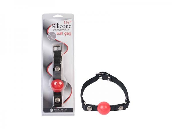 Removable Silicone Ball Gag 1.5 Inch Red