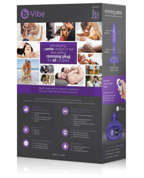 B Vibe Rimming Petite Purple Butt Plug