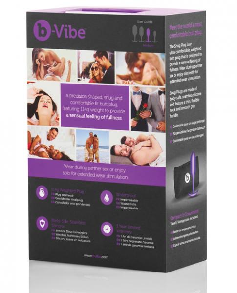 B Vibe Snug Plug 2 Weighted 4 Ounces Purple