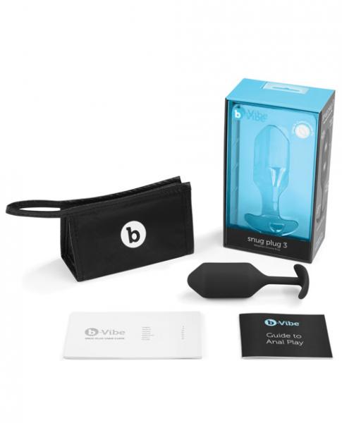 B Vibe Snug Plug 3 Weighted 6.34 Ounces Black