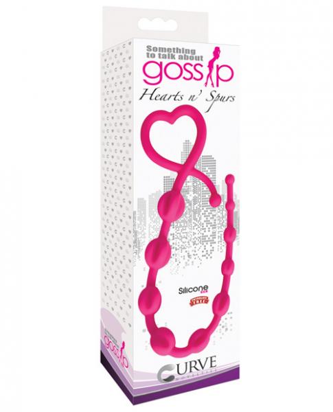 Gossip Hearts & Spurs Anal Beads Magenta Pink