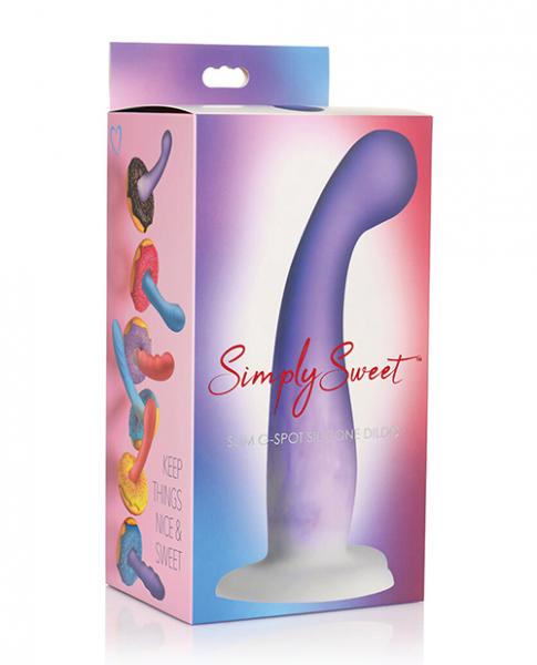 Slim G Spot Silicone Purple And White Dildo
