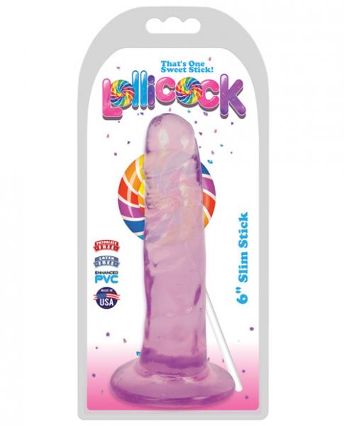 Lollicock 6 Inches Slim Stick Dildo Purple Grape Ice