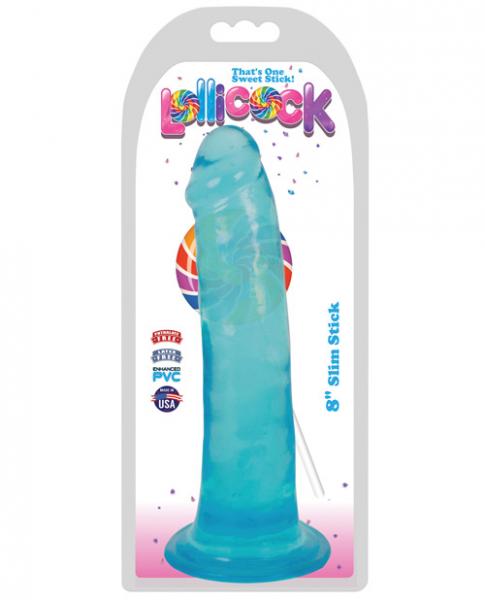 Lollicock 8 Inches Slim Stick Dildo Blue Berry Ice