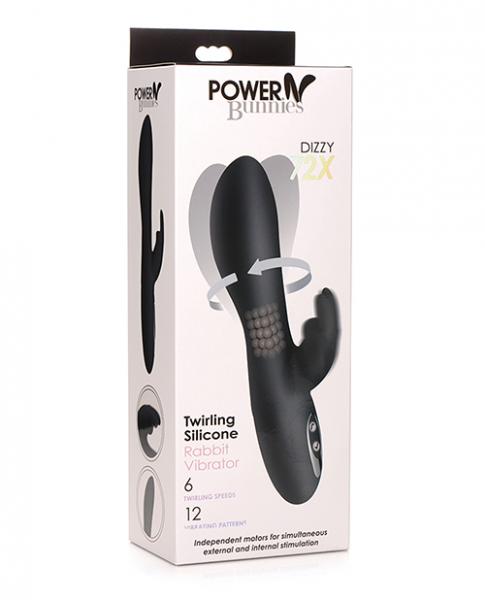 Curve Novelties Power Bunnies Dizzy Rotating Vibrator W/Rotating Beads Black
