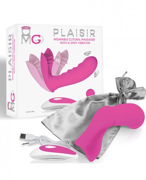 Omg Plaisir Wearable Clitoral Massager W/G Spot Vibrator Pink