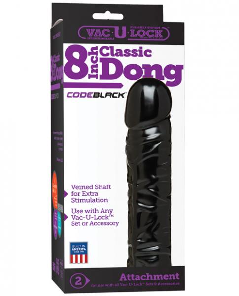 Vac U Lock 8" Code Black Classic Dong Black