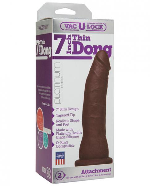 Platinum Edition Silicone 7 Inch Thin Dong Brown