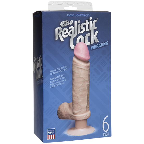 Vibro Realistic Dildo 6 Inch Beige