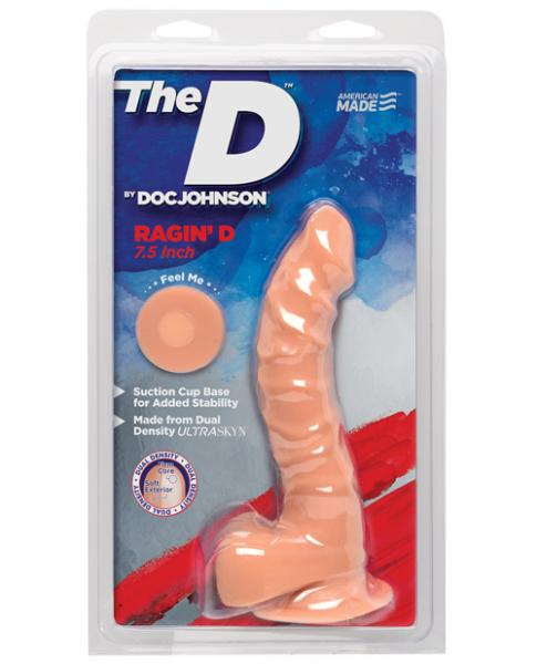 The D Ragin D 7.5 Inches Dildo With Balls Vanilla Beige