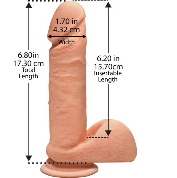 The D Perfect D 7 Inches Dildo With Balls Vanilla Beige