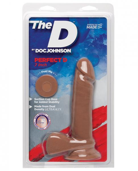 The D Perfect D 7 Inches With Balls Caramel Tan Dildo