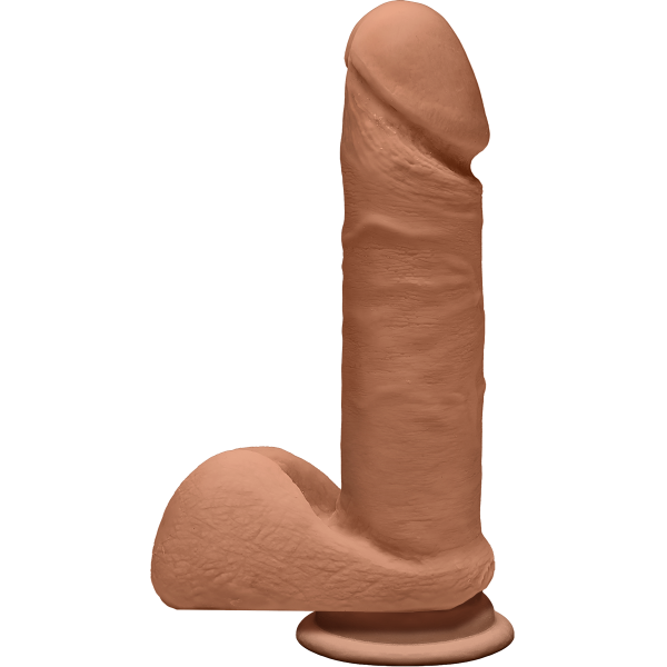 The D Perfect D 7 Inches With Balls Caramel Tan Dildo