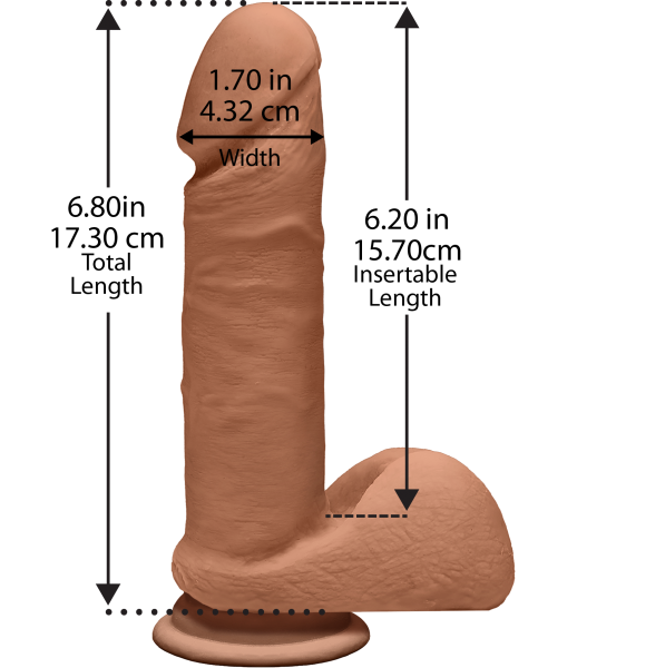The D Perfect D 7 Inches With Balls Caramel Tan Dildo