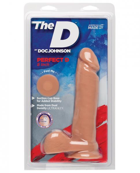 The D Perfect D 8 Inches Dildo With Balls Vanilla Beige