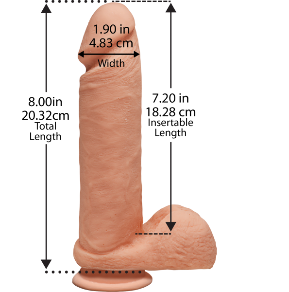 The D Perfect D 8 Inches Dildo With Balls Vanilla Beige