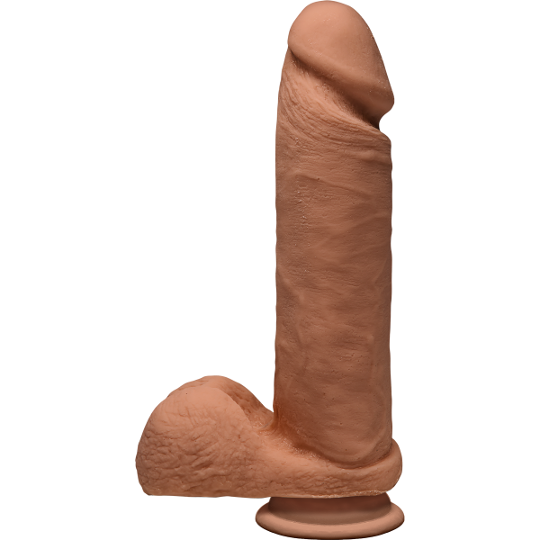 The D Perfect D 8 Inches Dildo With Balls Caramel Tan