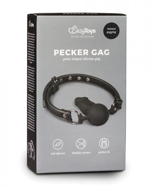 Easy Toys Ball Gag W/Silicone Dong Black