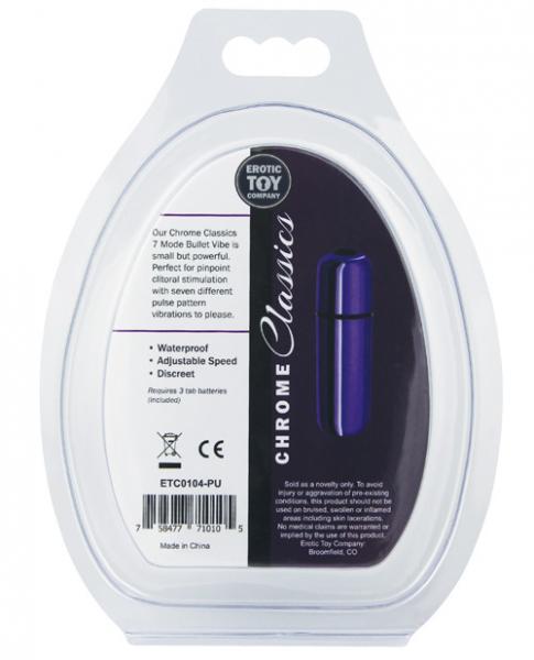 Etc Chrome Classics 7 Mode Bullet Vibrator Purple