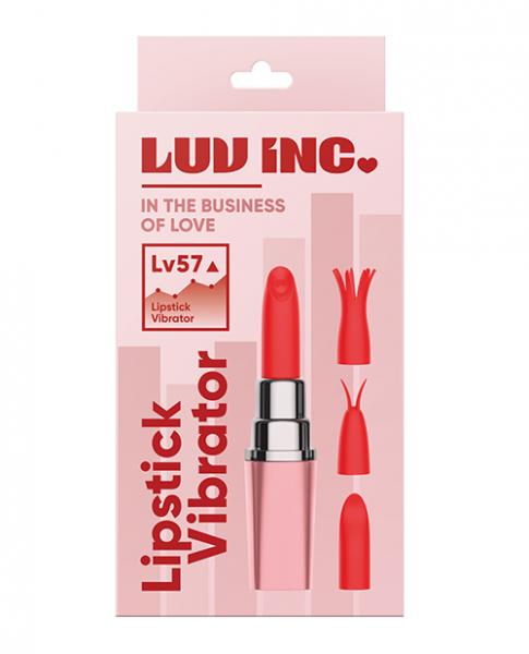 Luv Inc. Lipstick Vibrator W/4 Heads Light Pink