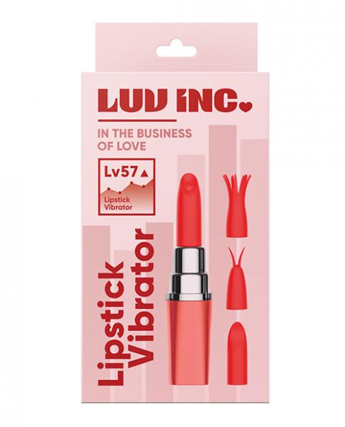 Luv Inc. Lipstick Vibrator W/4 Heads Coral
