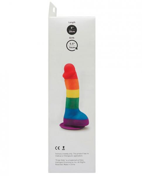 Pride Dildo With Balls Silicone Rainbow