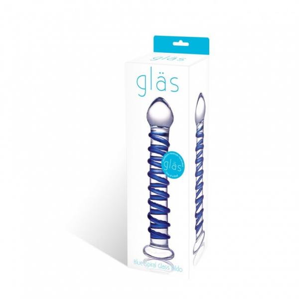 Glas Spiral Glass Dildo Blue