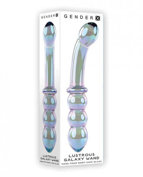 Gender X Lustrous Galaxy Wand Dual Ended Glass Massager Green