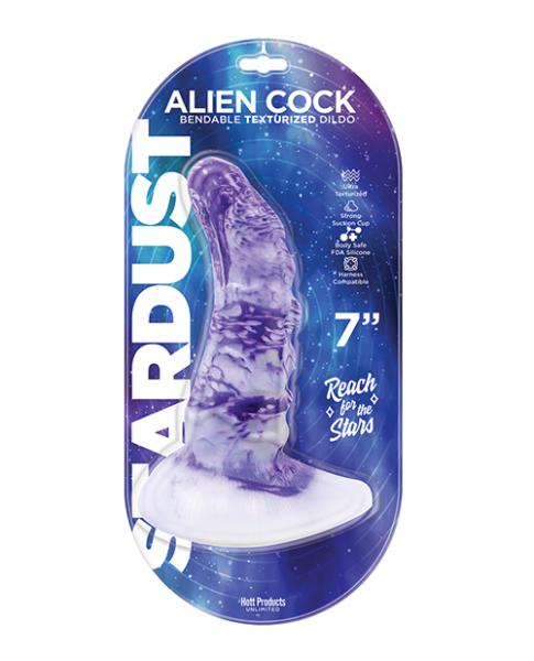 Stardust Alien Cock Silicone Textured Dildo Purple