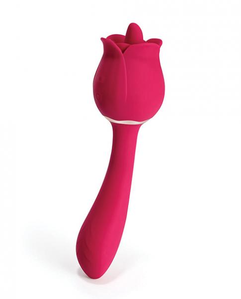 Rhea Clit Licking Tongue Rose Vibrator & G Spot Massager Red