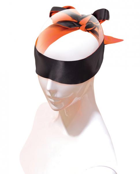 Orange Is The New Black Satin Sash Reversible Blindfold Black Orange