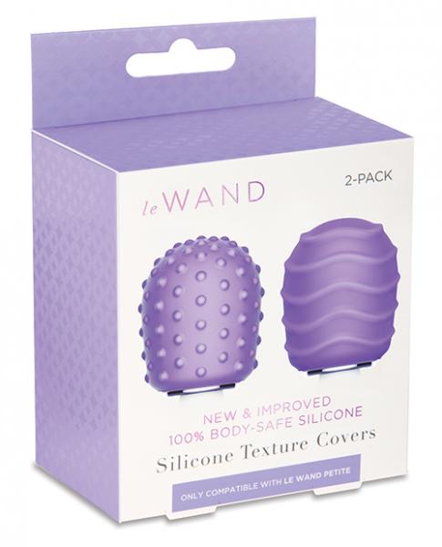 Le Wand Petite Silicone Texture Covers Violet Pack Of 2