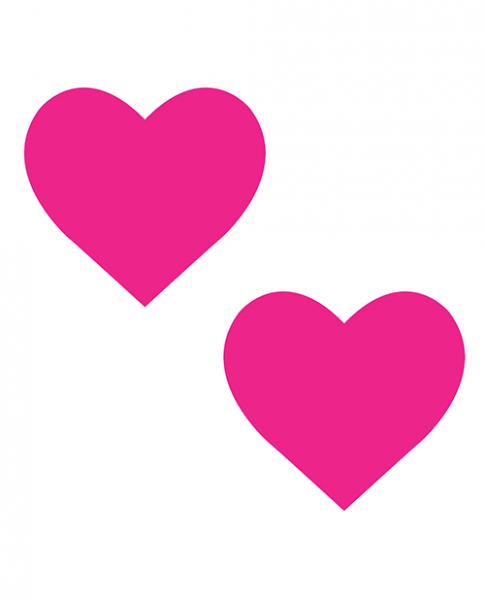 Neva Nude Temperature Reactive Heart Pasties Neon Pink
