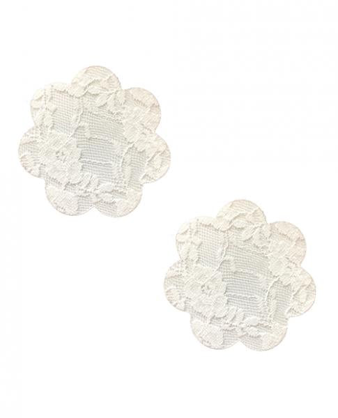 Neva Nude Lace Petal Flower Pasties White O/S