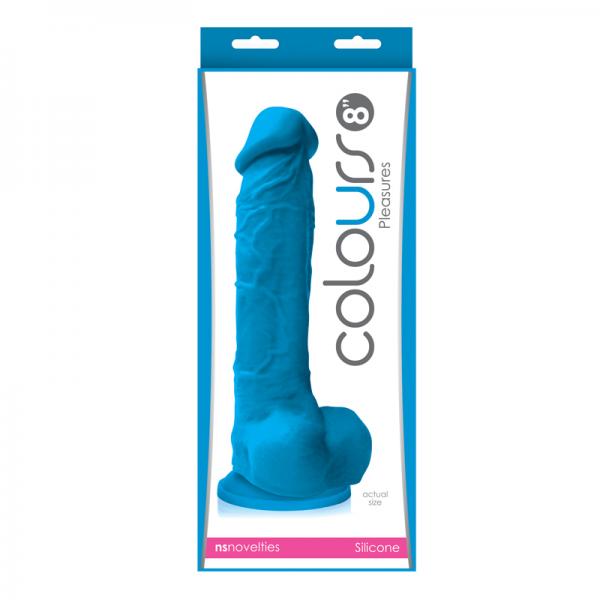 Colours Pleasures 8 Inches Silicone Dildo Blue