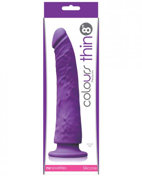 Colours Pleasures Thin 8 Inches Dildo Purple