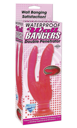 Waterproof Wall Bangers Double Penetrator Pink