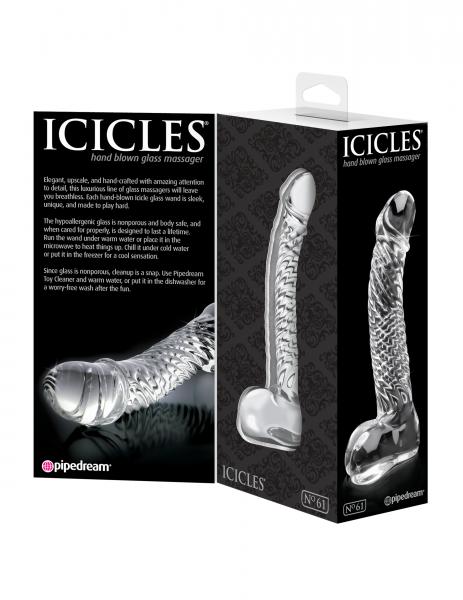 Icicles No 61 Glass Massagers G Spot Dildo Clear