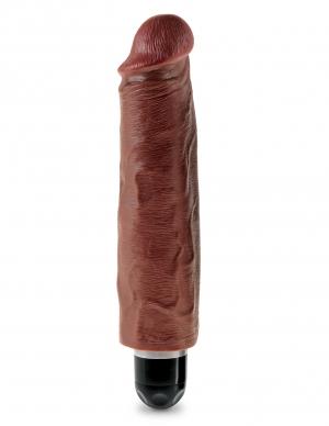 King Cock 7 Inches Vibrating Stiffy Brown