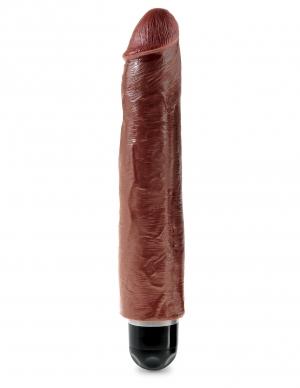 King Cock 10 Inches Vibrating Stiffy Brown