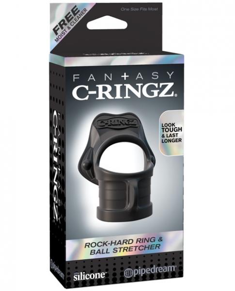 Fantasy C Ringz Rock Hard Ring & Ball Stretcher Black