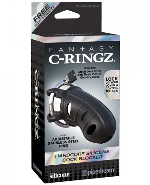 Fantasy C Ringz Hardcore Silicone Cock Blocker Black