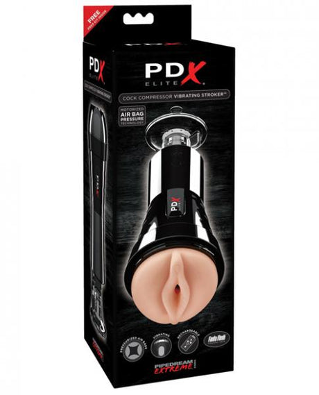 Pdx Elite Cock Compressor Vibrating Stroker Beige