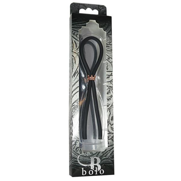 Bolo Lasso Ring Rose Gold Crown Slider Black