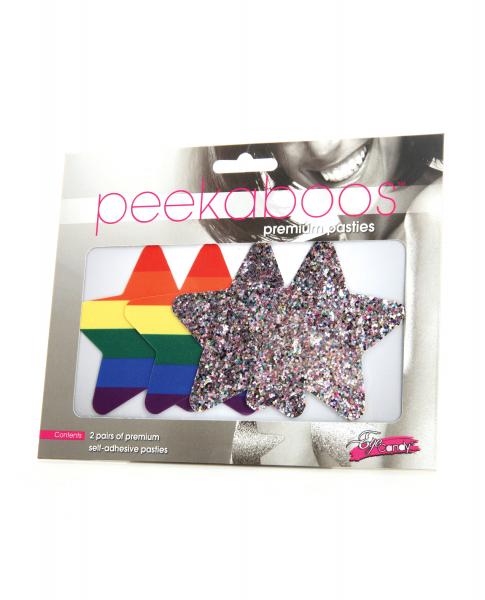 Peekaboos Pride Rainbow Glitter Stars Pack Of 2
