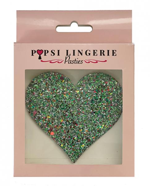 Glow In The Dark Glitter Heart Pasties O/S