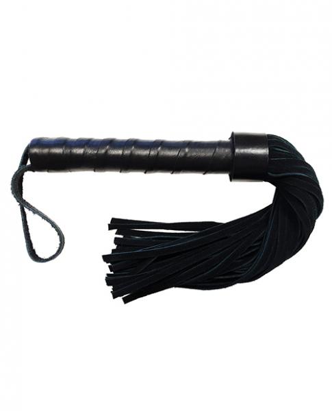 Rouge Leather Handle Short Suede Flogger Black