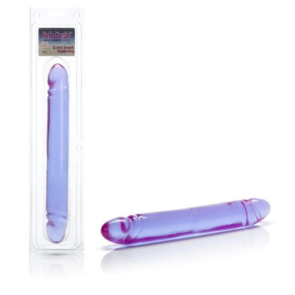 Reflective Gel Smooth Double Dong 12" Lavender