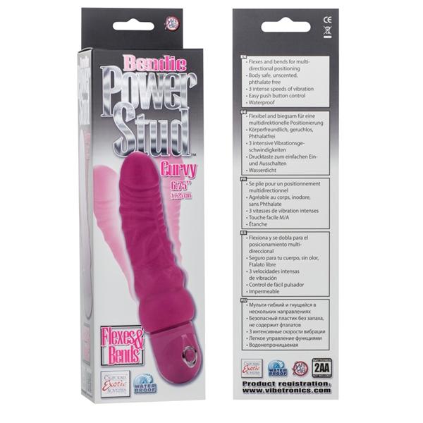 Bendie Power Stud Curvy 6.75" Pink Vibrator