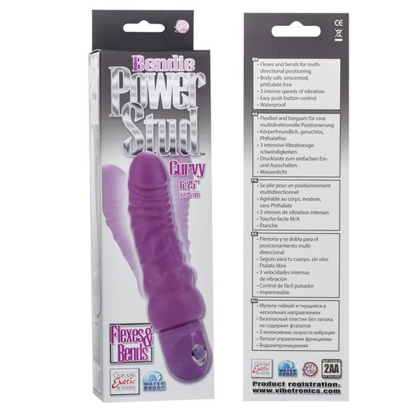 Bendie Power Stud Curvy 6.75" Purple Vibrator
